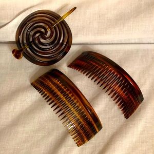 Vintage Tortoiseshell Pattern Hair Styling Pieces